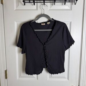Plus Size Levi's Black Ruffled Button Down Shirt